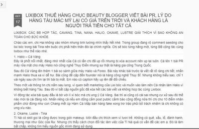 Thực hư Lixibox thuê các beauty blogger nổi tiếng viết bài PR?